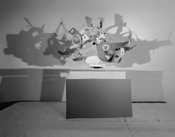 Levitation Study of Paper Construct, Wilton, Connecticut, 2012 Selenium Toned Silver Gelatin Print 16x20" Edition of Three