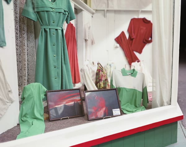 Store Window with Photographs of Mt. Ngauruhoe Volcano, Ohakune, New Zealand, 1995 Archival Pigment Print on Moab Entrada Rag, Image Size, 8x10", Paper Size, 17x21" Edition of Three