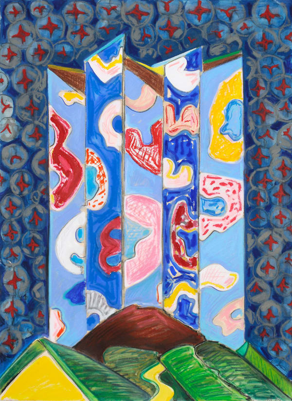 Memories of a Hokkaido Landscape, Crayon, Oil Pastel, and Gouache on Paper, 30x22", 2025