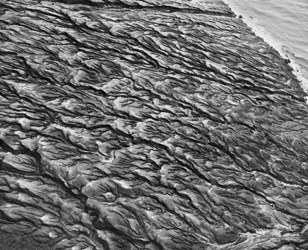 Aerial View of Erosion Patterns Along Coast of the Tar Valley, Montserrat, 2016 Selenium Toned Silver Gelatin Print 16x20" Edition of Three