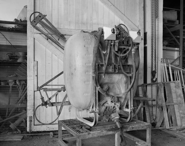 Spontaneous Sculpture, Sprayer with Cones, Brighton Farm, St. George, Barbados, 2016 Selenium Toned Silver Gelatin Print, 20x24" Archival Pigment Print on Moab Entrada Rag, 17x21" Edition of Three