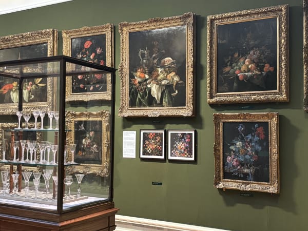 Aliki Braine works in situ at Ashmolean in the Dutch Still Life Room