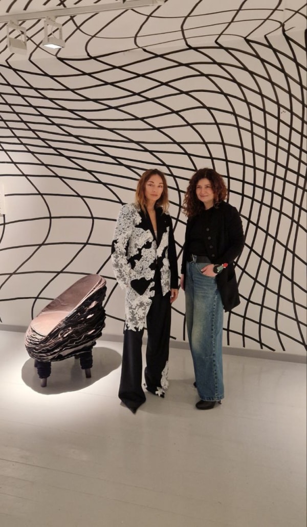 Kelly Wearstler and Mia Karlova next to Vadim Kibardin's Dolly.