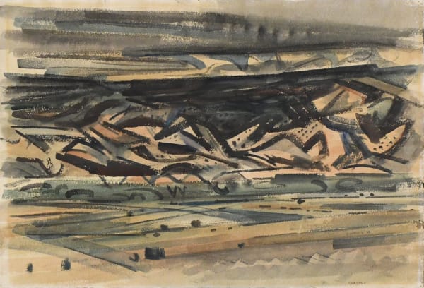Modernist landscape painting of Taos New Mexico by Andrew Dasburg