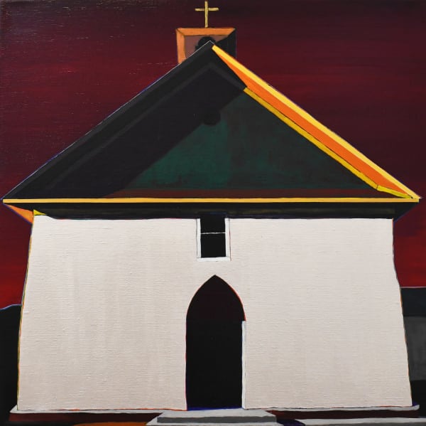 New Mexico church painting by Harold Joe waldrum
