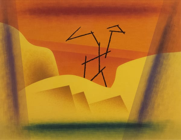 pastel watercolor painting by Raymond Jonson