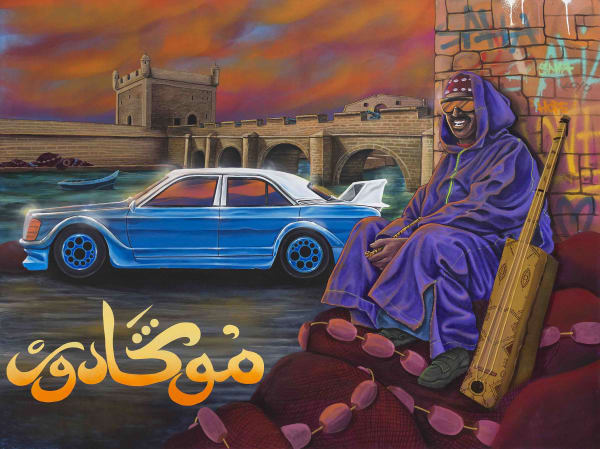 12 Babal Gnawi Acryliqueetspraya Rosolsurtoile 150X200Cm 2023