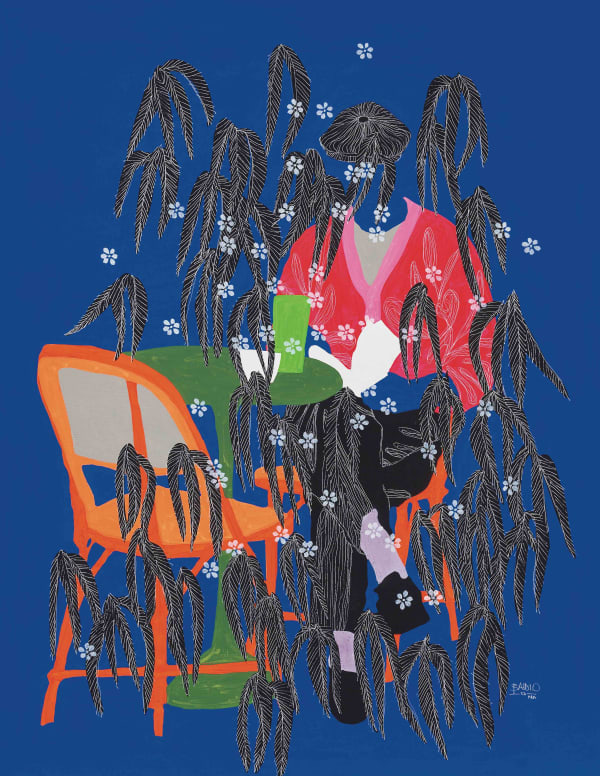 Moustapha Baidi Oumarou, Sans titre, acrylique pigments et stylos sur toile, 130x100cm, 2023