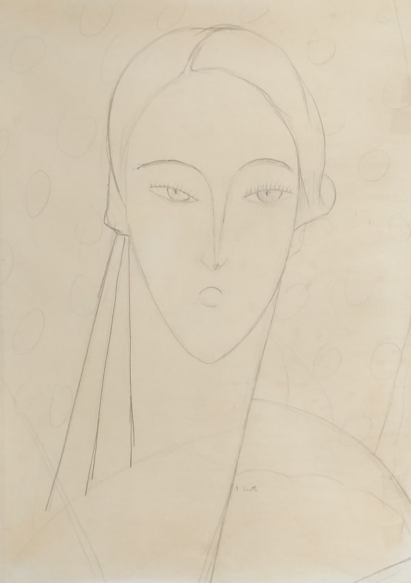 Jean Crotti Jeune fille aux cheveux roulés (Girl with rolled-up hair), ca. 1920 Pencil on paper 17 9/10 × 12 3/5 in | 45.5 × 32 cm
