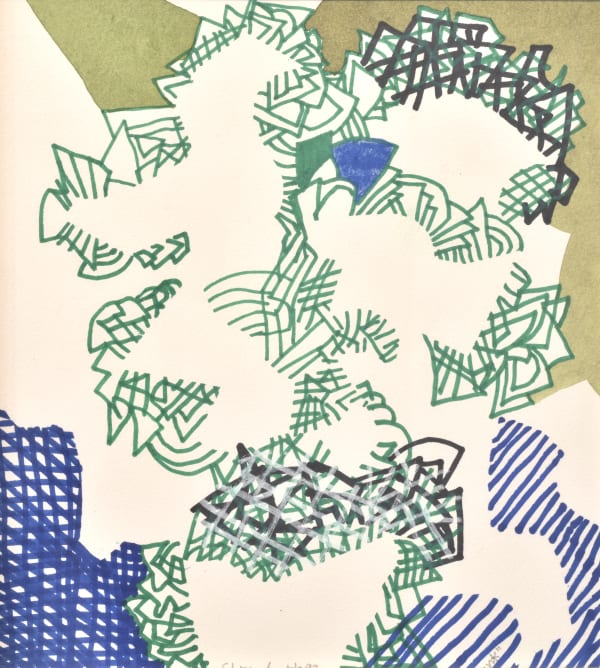 Original artwork for sale, gouache on paper by the female abstract expressionist Amaranth Ehrenhalt (1928-2021)