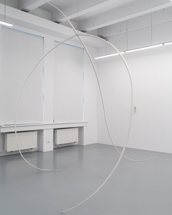 Florina Drăguș Uplifting Claw, 2025 Iron, string, grout 370 x 320 x 400 cm. 145 5/8 x 126 x 157 1/2 in.