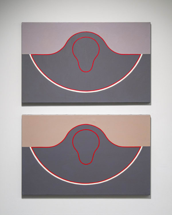 Gili Mocanu, Hill with Skull (1,2), 2007. Acrylic on canvas, 50 x 80 cm.