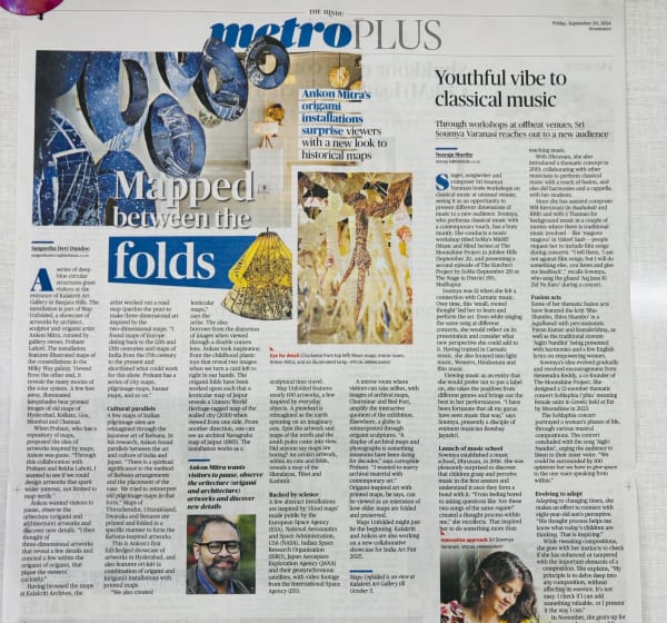 Mapped between the folds, In The Press, The Hindu (Hyderabad)