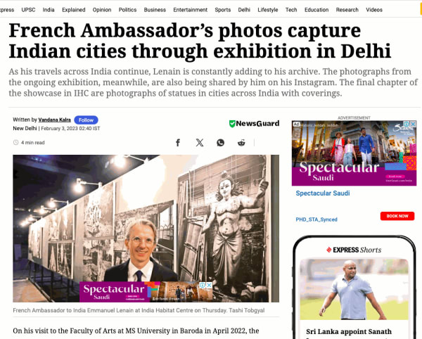 French Ambassador Emmanuel Lenain captures the depth of human psyche in monochromatic splendour , In The Press, The New Indian...