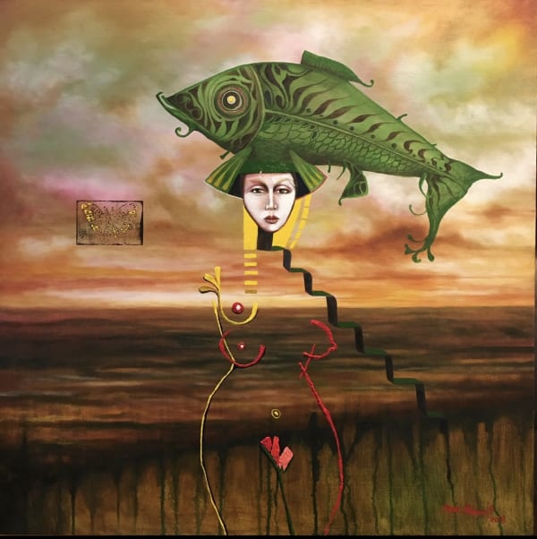 The Green Ribbon Oil On Canvas 36In X 36In 5 000 1