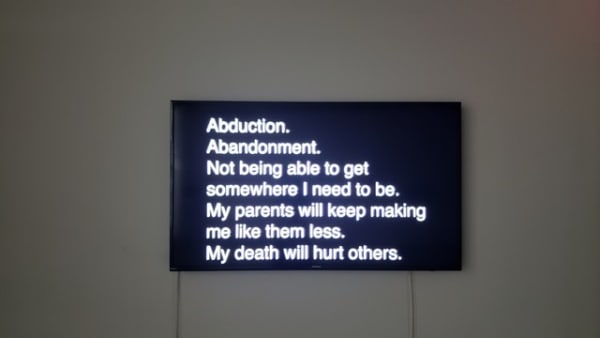 Installation view, Patty Chang's Milk Debt, ©️ 18th Street Arts Center