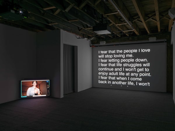 Installation view, Patty Chang's Milk Debt, Pioneer Works, London. Courtesy of BANK