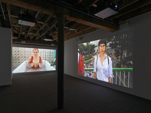 Installation view, Patty Chang's Milk Debt, Pioneer Works, London. Courtesy of BANK