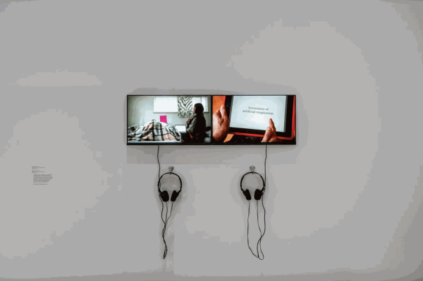 Patty Chang, Que Sera, Sera (2013); Invocations (2013) (left to right). Exhibition view: Patty Chang: The Wandering Lake, 2009–2017, Institute...