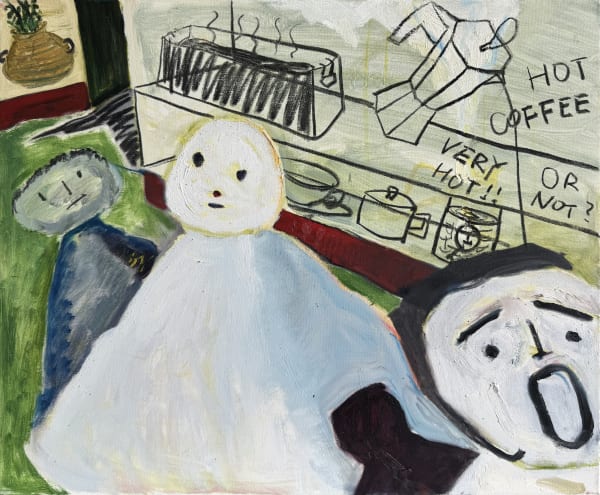 龚恒之 Gong Hengzhi Night on Hold 布面油画棒和木炭 Oil pastels and charcoal on canvas 40 x 30 cm 2025
