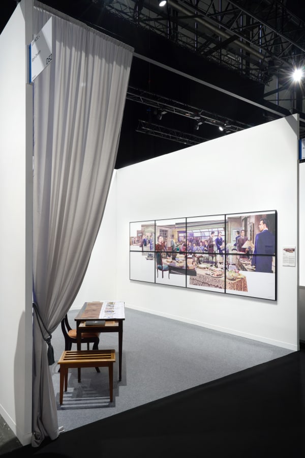 Vue d'exposition Art Geneve 2025 oeuvres d'art Alain Josseau crayon de couleur sur papier