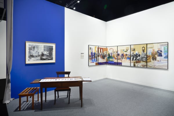 Vue d'exposition Art Geneve 2025 oeuvres d'art Alain Josseau crayon de couleur sur papier