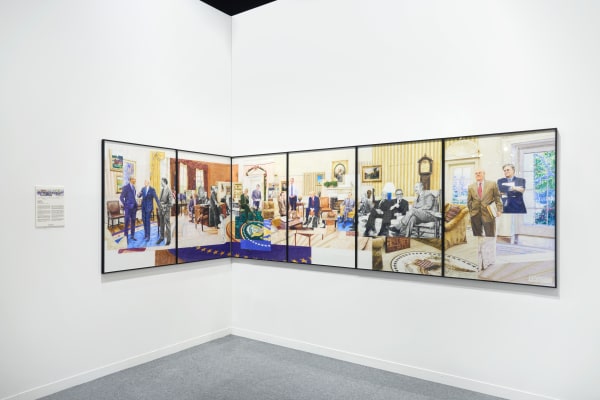 Vue d'exposition Art Geneve 2025 oeuvres d'art Alain Josseau crayon de couleur sur papier