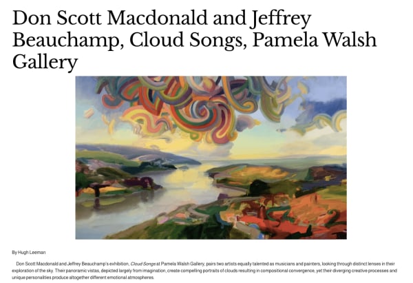 Don Scott Macdonald and Jeffrey Beauchamp, Cloud Songs, Pamela Walsh Gallery