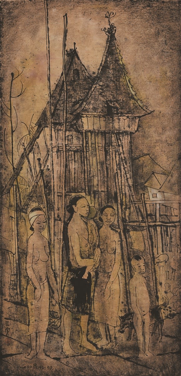 钟泗滨 Cheong Soo Pieng, 达雅族及房舍