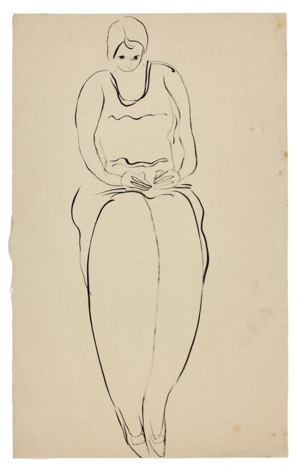 常玉 Sanyu, Sitting Woman Drawing