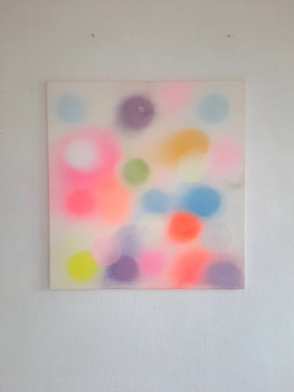 Margit Hartnagel, arising colors 19--2-22, Pigmente und Weihrauchmilch auf Leinwand, 60 x 60 cm, 2022