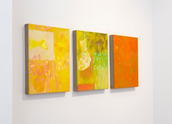 David John Flynn, 200101, 200106 und 200111, 2020, Pigmente, Wachs, Dammarharz auf, Leinen, rückseitig signiert, 50 x 40 cm