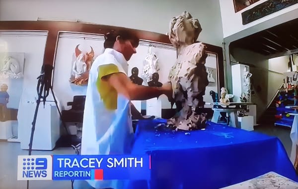 Bust of Prime Minister The Hon. Malcolm Turnbull , 9 News