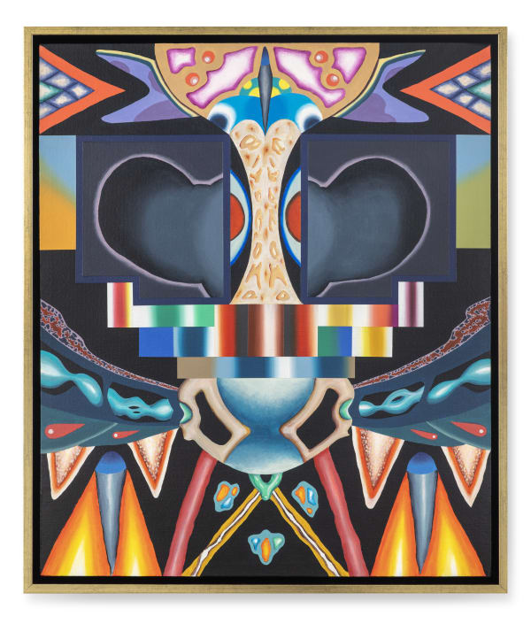 Zul Hanafi White Eyes, Peacock Chest, 2025 Acrylic on canvas 61 x 50.8 cm