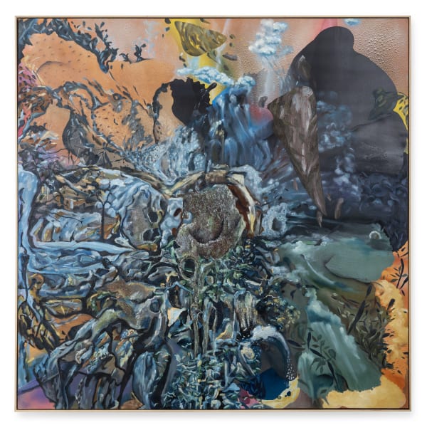 Faizal Yunus Woven Under Acacia, 2025 Oil, enamel, and automotive paint on canvas 180 x 180 cm