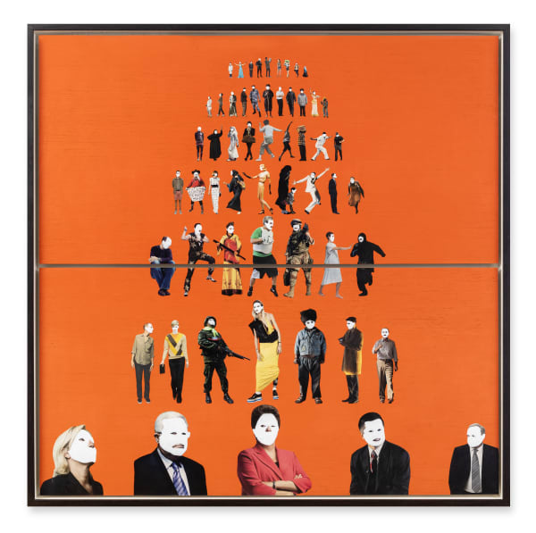 Zulkefli Jais A Different Type of Scheme, 2025 Collage and acrylic on plywood 120 x 120 cm