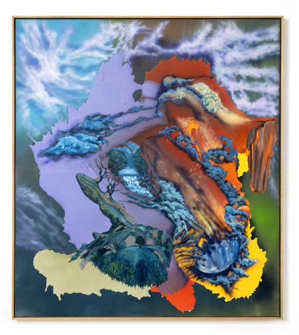 Faizal Yunus In the Realm of Silent Winds, 2024 Signed and dated on verso Oil, automotive paint on canvas 153 x 137 cm