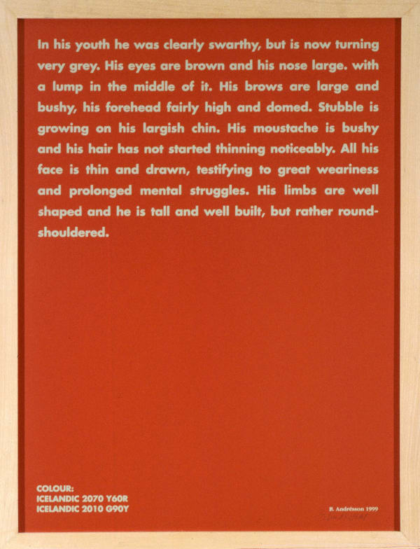 BIRGIR ANDRÉSSON Portrait 4, 1999 Silkscreen and oil on mdf, framed with plexiglass 84 x 64 cm