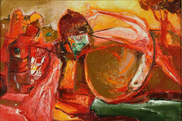Landscape with a flying bird