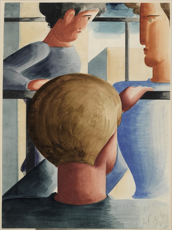 Oskar Schlemmer - Three by the Banister, 1931