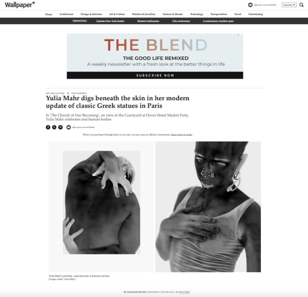 WALLPAPER, In 'The Church of Our Becoming', on view at the Courtyard at Dover Street Market Paris, Yulia Mahr celebrates...