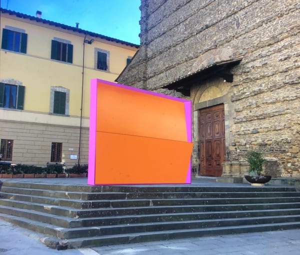 Orange Pink Standing Outdoor Install