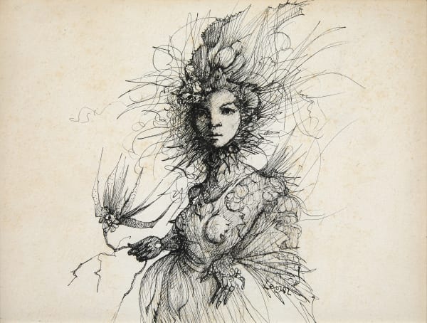 Leonor Fini (Buenos Aires 1907 – Paris 1996), Self-portrait with a dragonfly