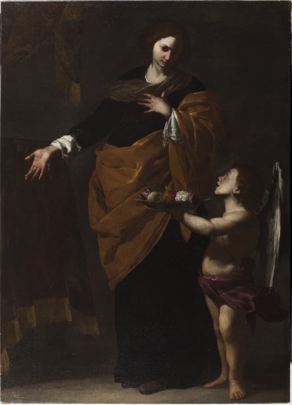 Bernardo Cavallino (Naples 1616 – Naples 1656), St. Dorothy with the angel, 1640-1645 ca.