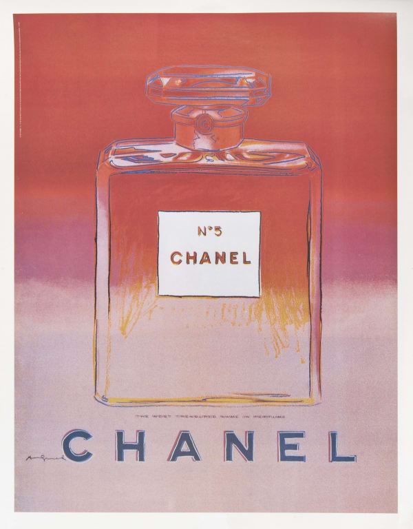 Andy Warhol (American 1928-1987), 'Chanel No.5' #1, 1997 Offset lithograph on linen back, part of a set of four of vintage posters. Published by Chanel and Andy Warhol Foundation, 1997 71 x 53cm From an unnumbered and unknown edition, signed in the plate £995