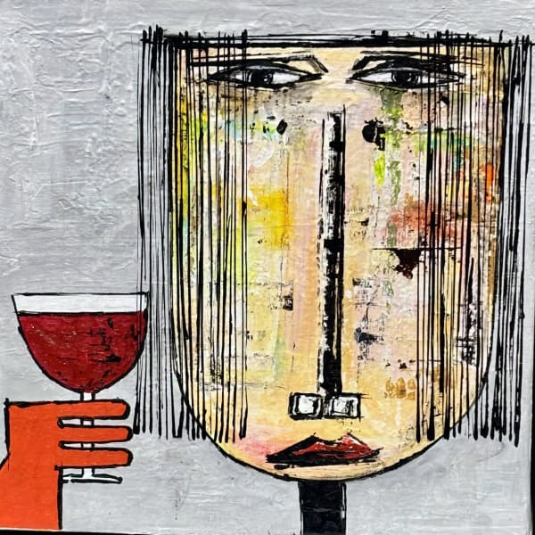 Claire Layman House Red Oil on canvas 30 x 30cm £450