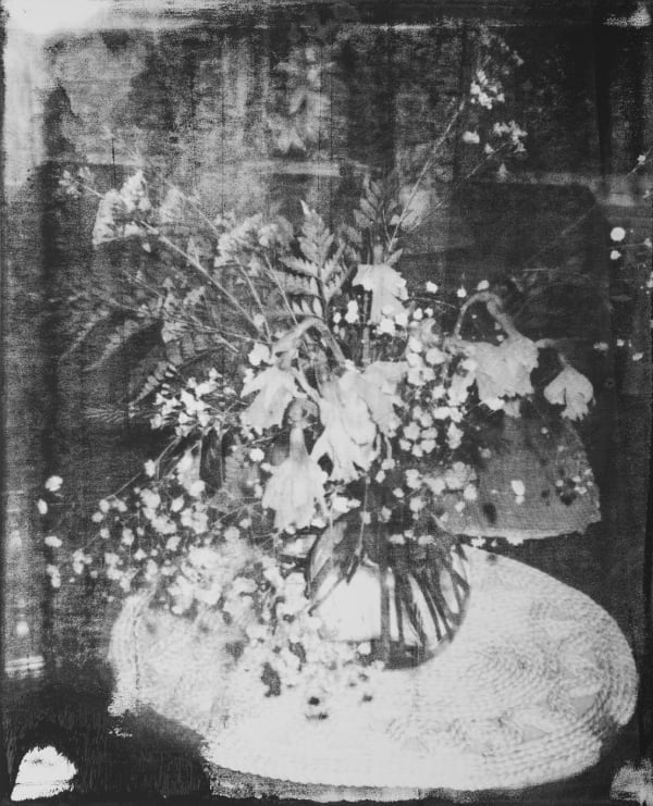 Flowers, 2013 Graphite, resin and funerary ashes on gessoed panel 50 x 40 inches