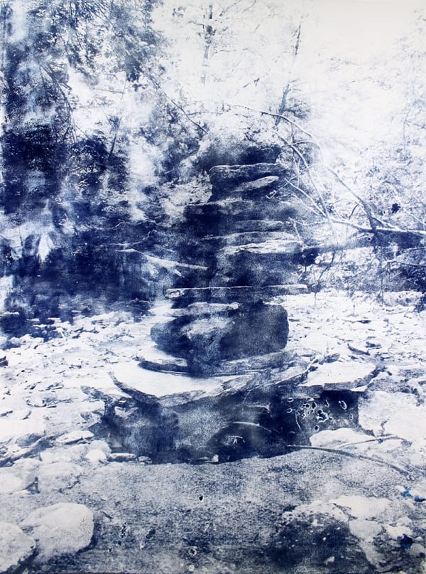 BLUE (ROCK OF AGES), 2019 Powdered pigment on paper 50 x 38 inches