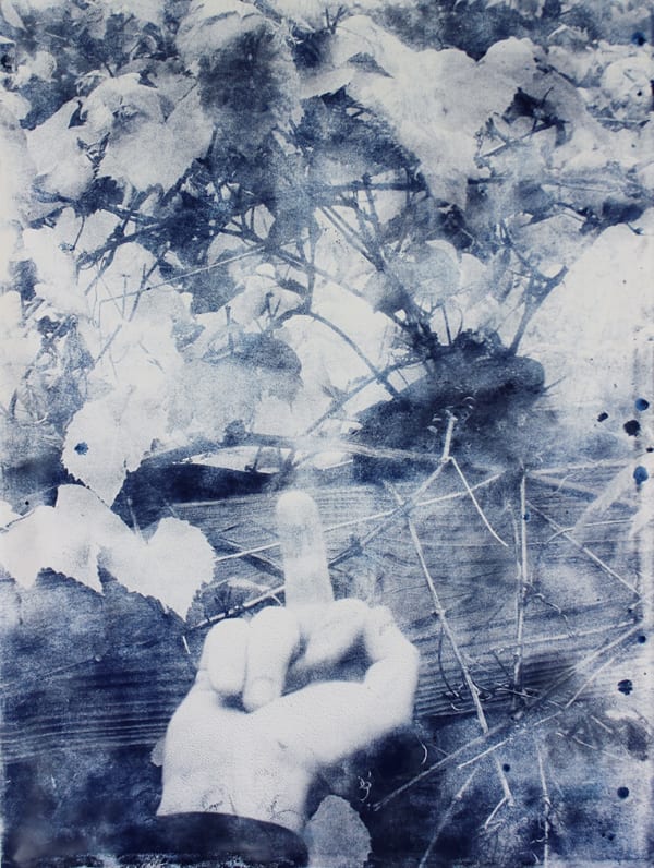 BLUE (SNAKES AND DAGGERS), 2019 Powdered pigment on paper 50 x 38 inches