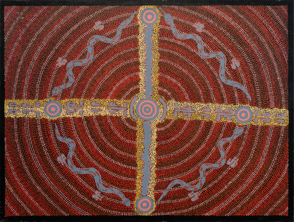 Malcolm Jagamarra, Water and Snake Dreaming, 1990